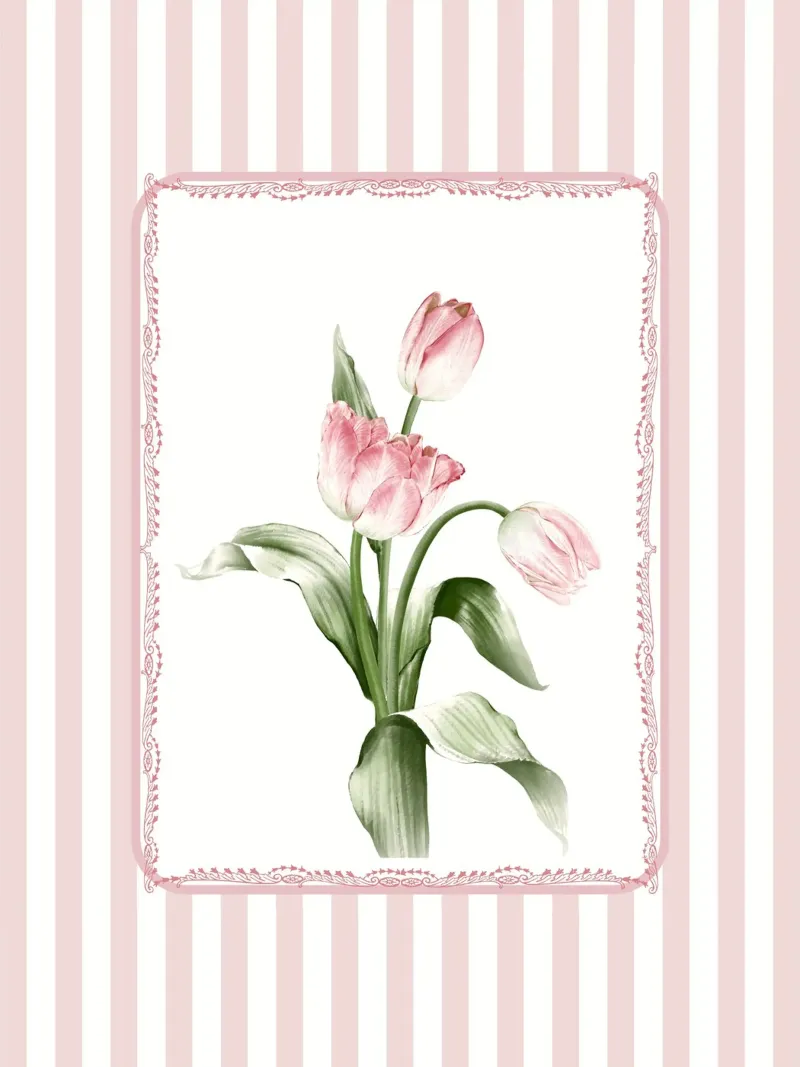 Tulipani rosa tela con Cornice a cassetta da IamHomeStudio