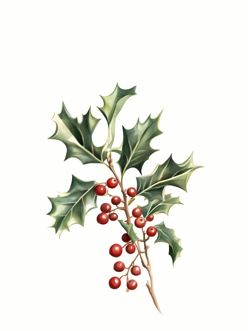 Hulst Kerstmis | Hulst Kerstmis Kunst poster met houten frame van Studio Vibe