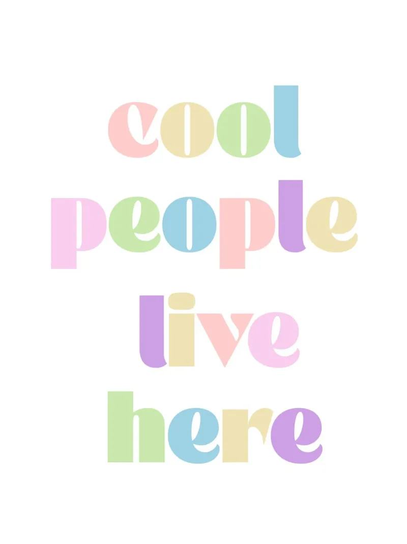 Cool people live here canvas met Baklijst van PinkCandyWalls