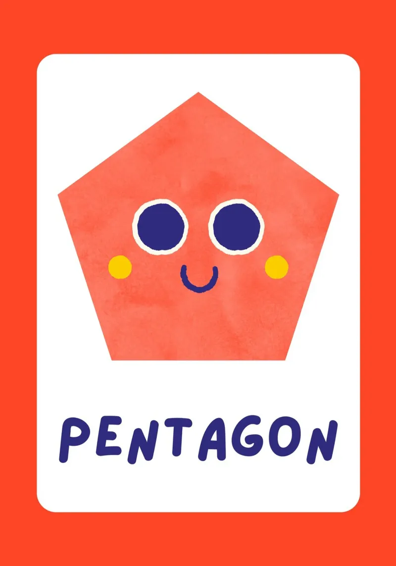 Poster a forma di pentagono - Arte per la cameretta dei bambini tela con Cornice a cassetta da vintagepod