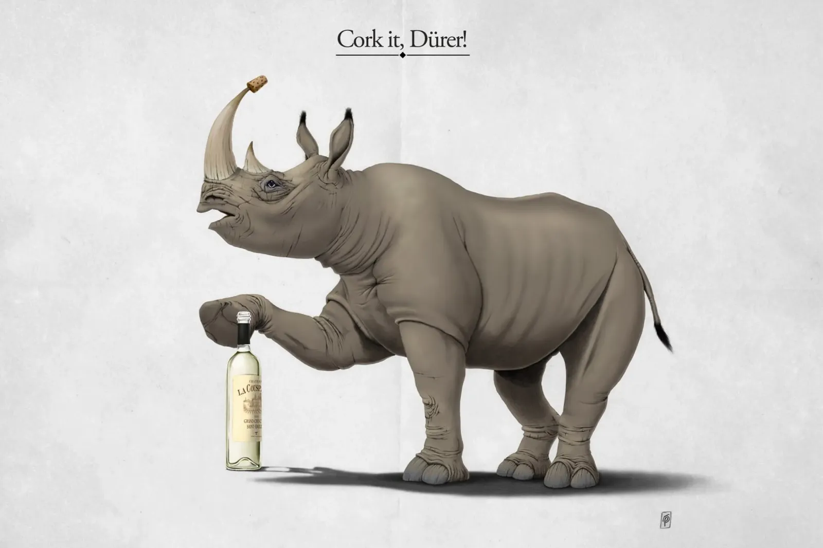Cork it, Dürer! (Titled) pellicola backlit da Rob Art | Illustration