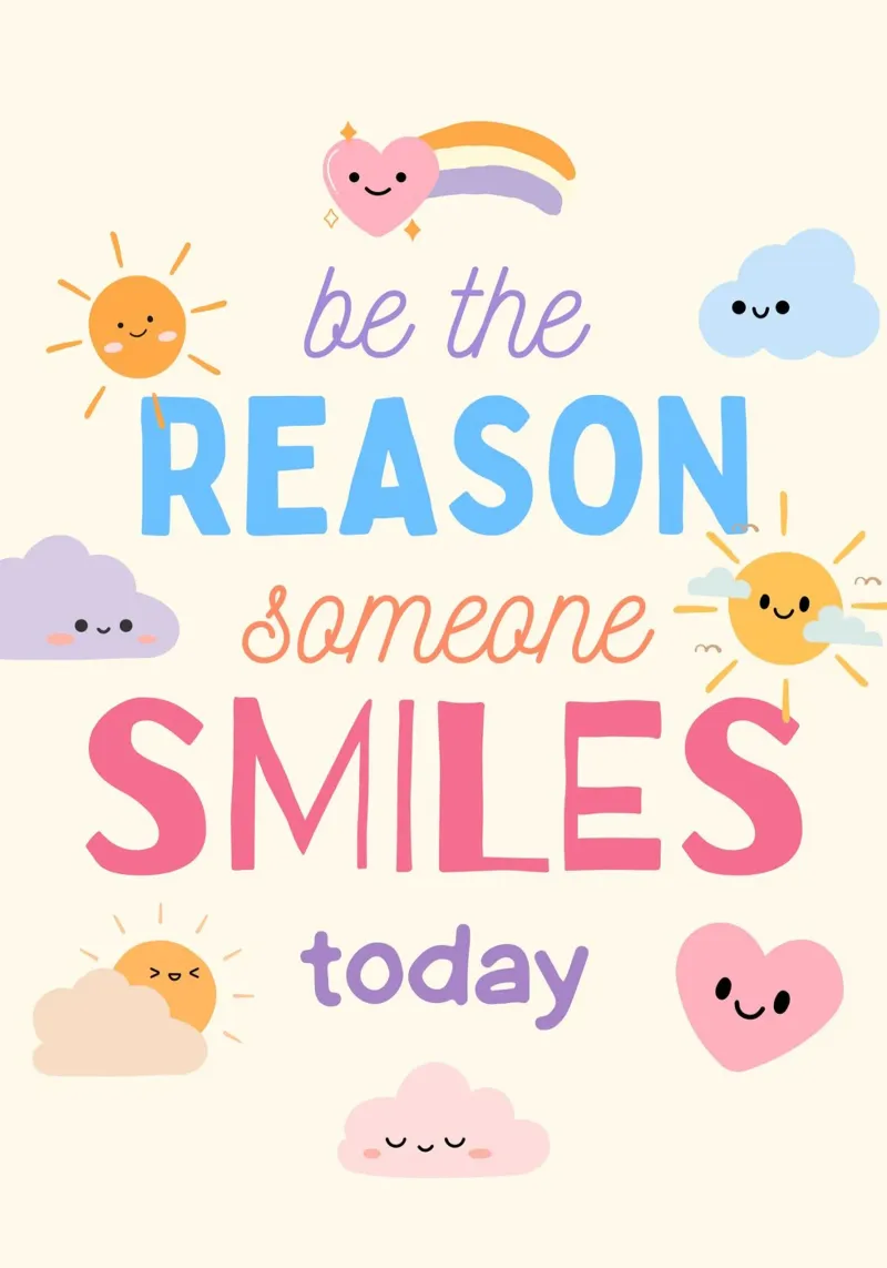"Be the Reason Someone Smiles Today" Art Print canvas with Floater frame by vintagepod