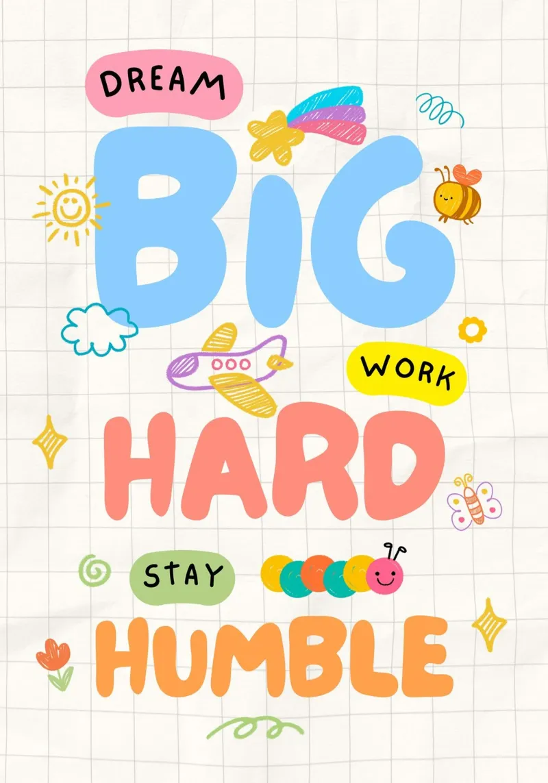 "Dream Big Work Hard Stay Humble" Motivational Art Print canvas with Floater frame by vintagepod
