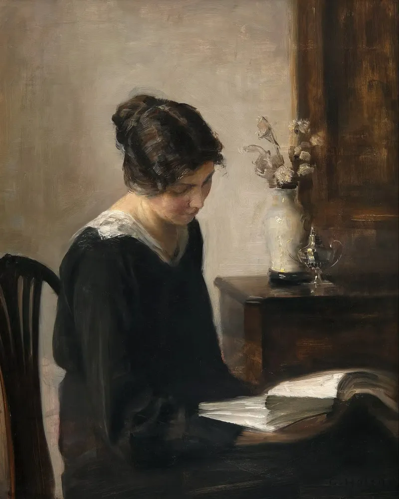Lady in Black - Carl Holsøe poster con telaio in alluminio da apoloprints