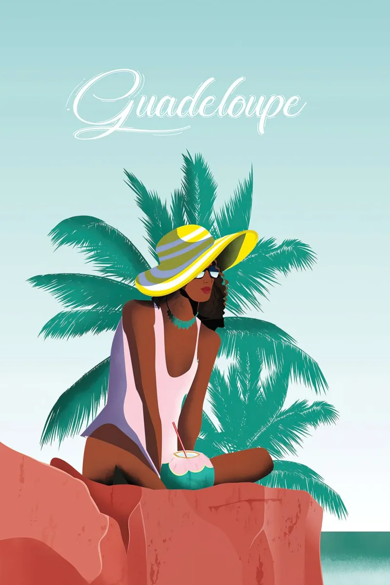 Guadeloupe poster con telaio in plastica da Wendy Wharton