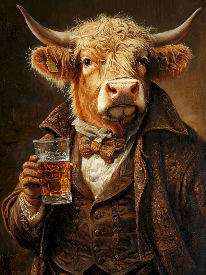cow with beer poster da chaodays