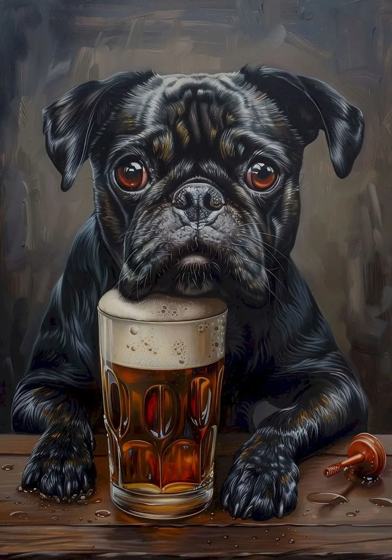 cat and beer poster con telaio in legno da chaodays