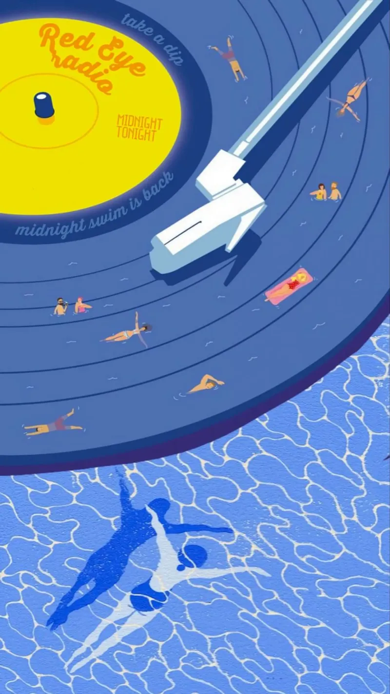 swimming in classic music player Leinwand mit Schattenfugenrahmen von riverbel