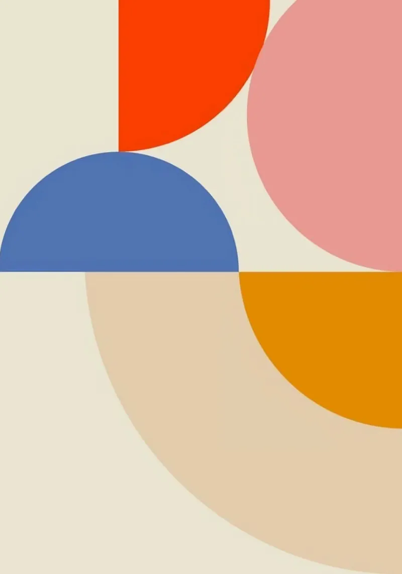 curve color shape poster con telaio in alluminio da throme