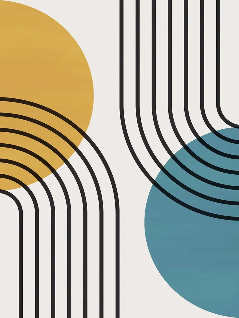 Linee geometriche III poster con telaio in plastica da Leon Franke