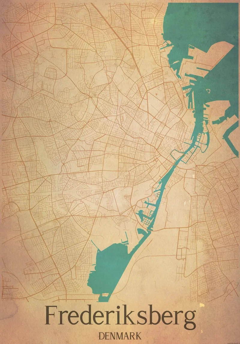 Frederiksberg DENMARK canvas met Baklijst van WorldPrint