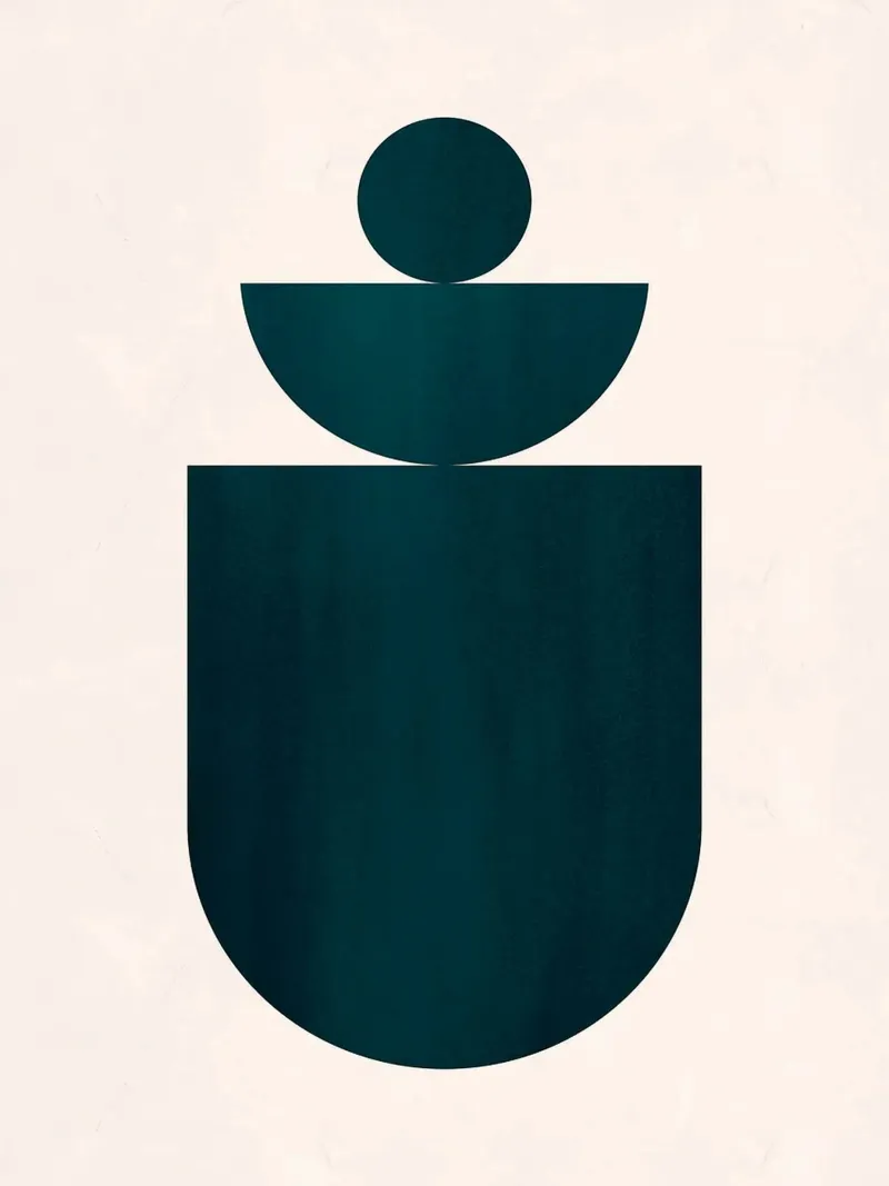Minimal J canvas with Floater frame by Maria Maier