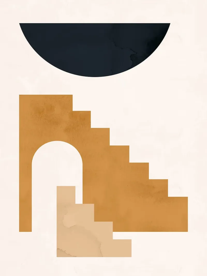 Geometric Shapes canvas with Floater frame by Anna Müller