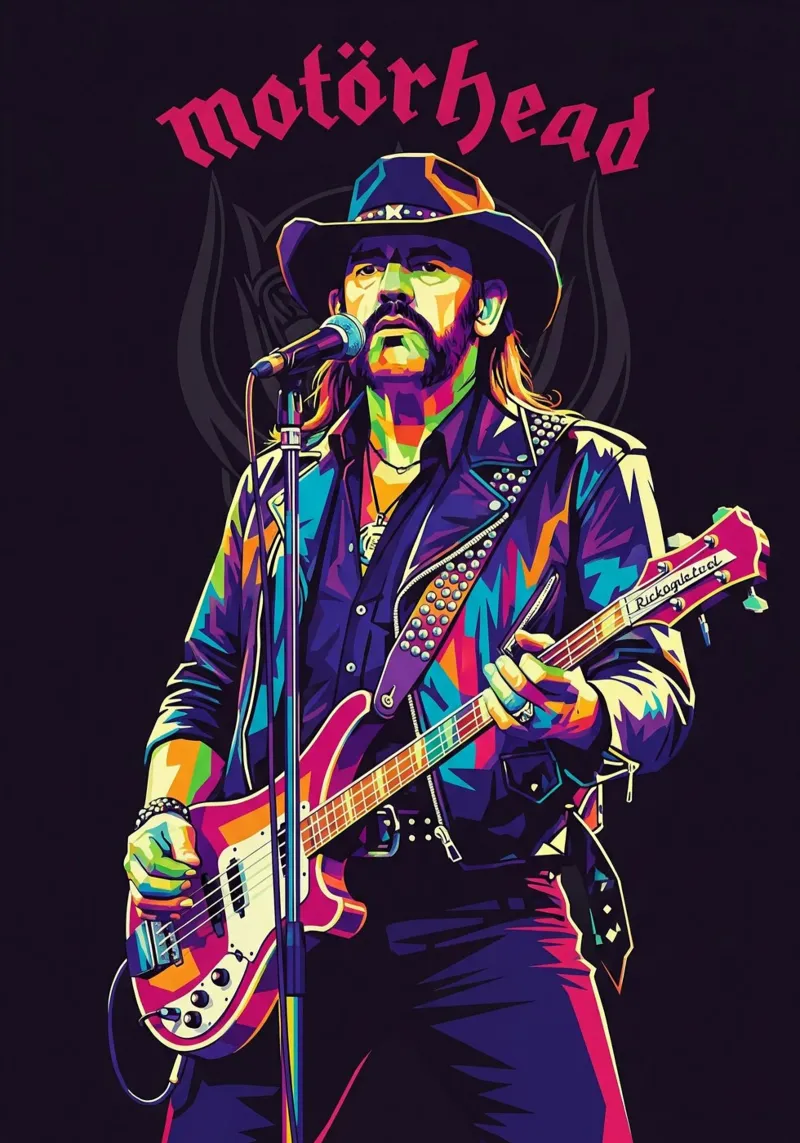 Arte tributo a Lemmy Kilmister poster da Hantamrata