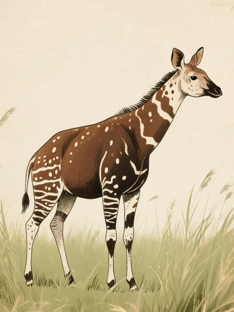 Okapi Tier Leinwand mit Schattenfugenrahmen von knowledge