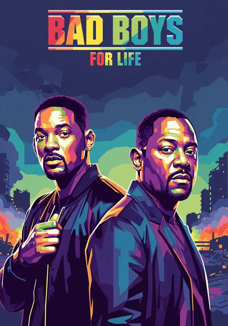 Bad Boys For Life movie art poster con telaio in legno da Hantamrata