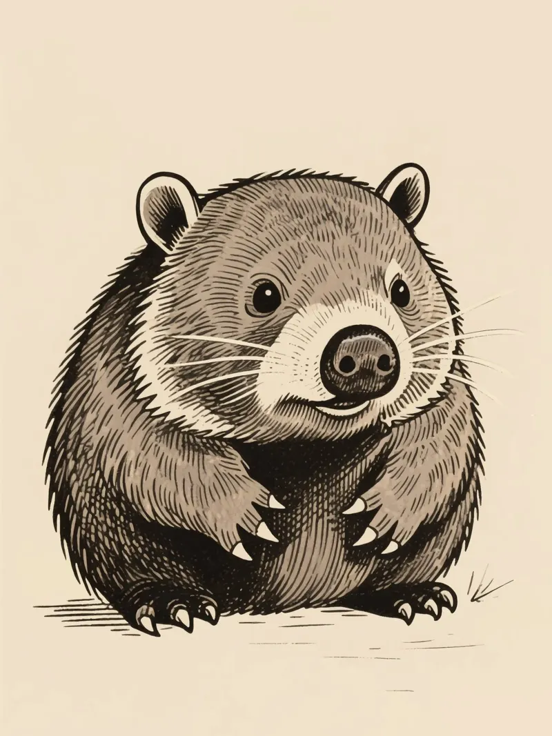 Wombat poster con telaio in plastica da knowledge