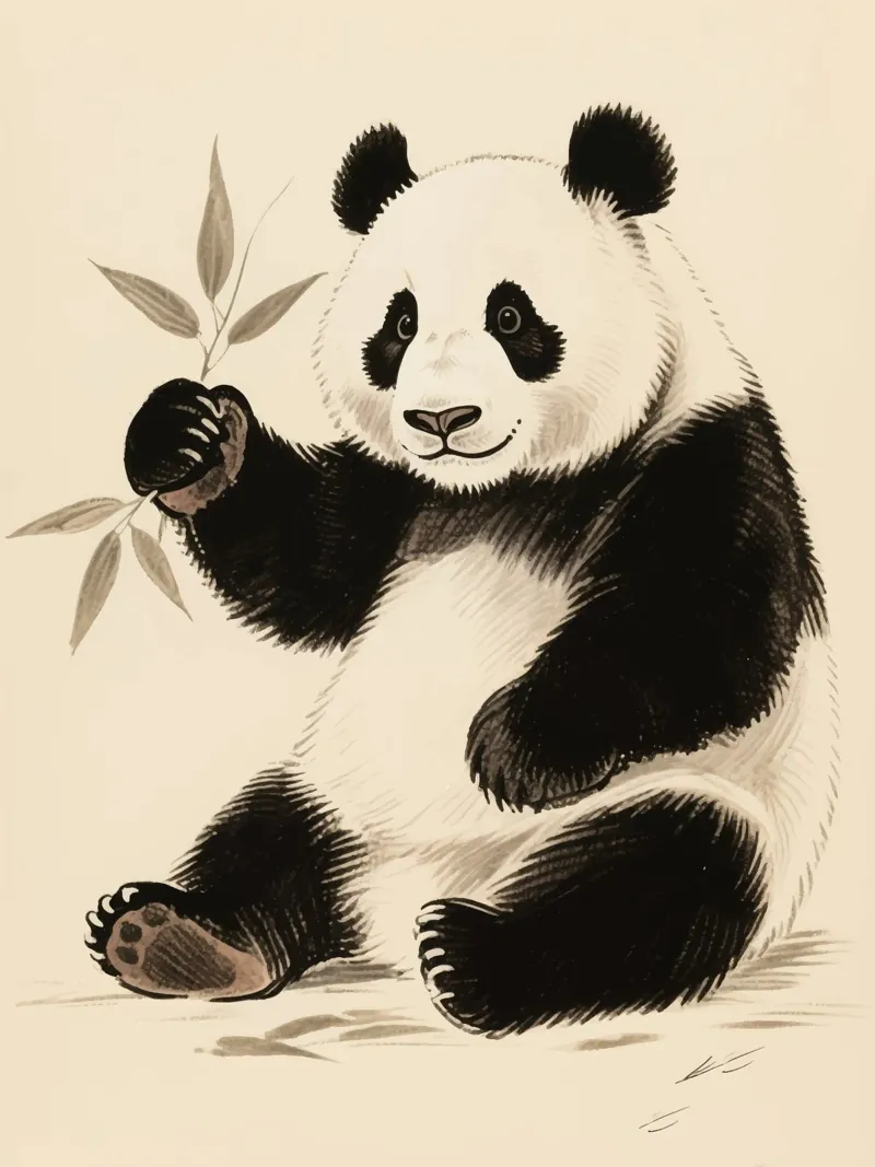 Panda poster con telaio in plastica da knowledge