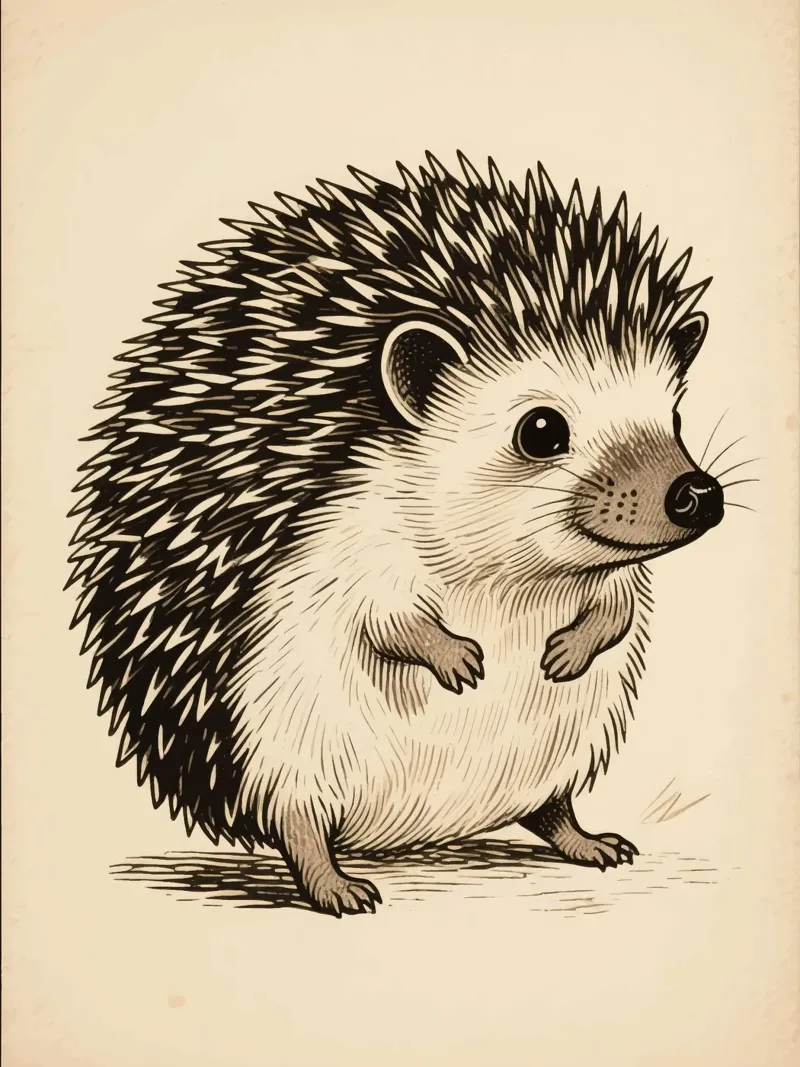 Igel Leinwand mit Schattenfugenrahmen von knowledge
