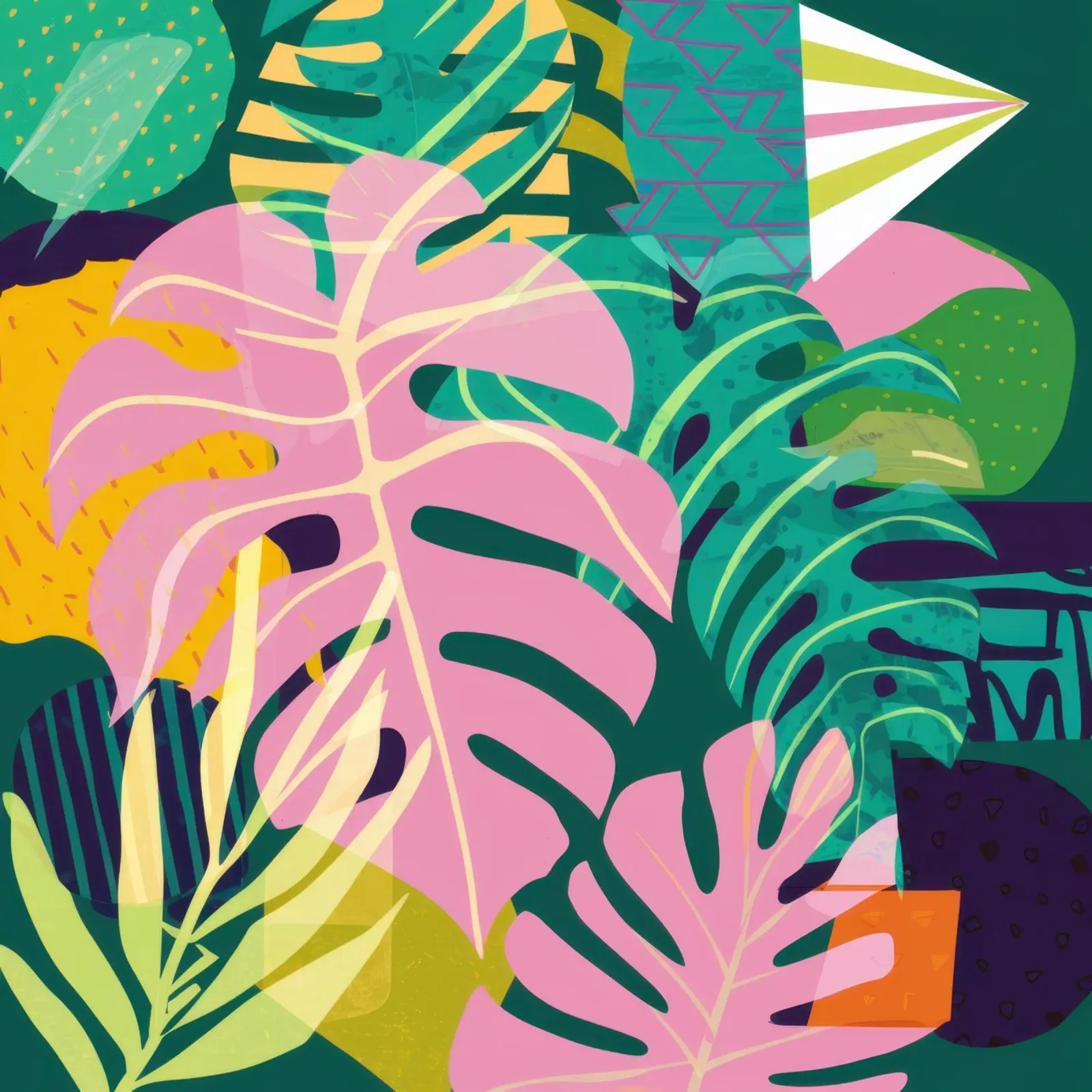 Sogno di Monstera rosa poster da Wish Studio