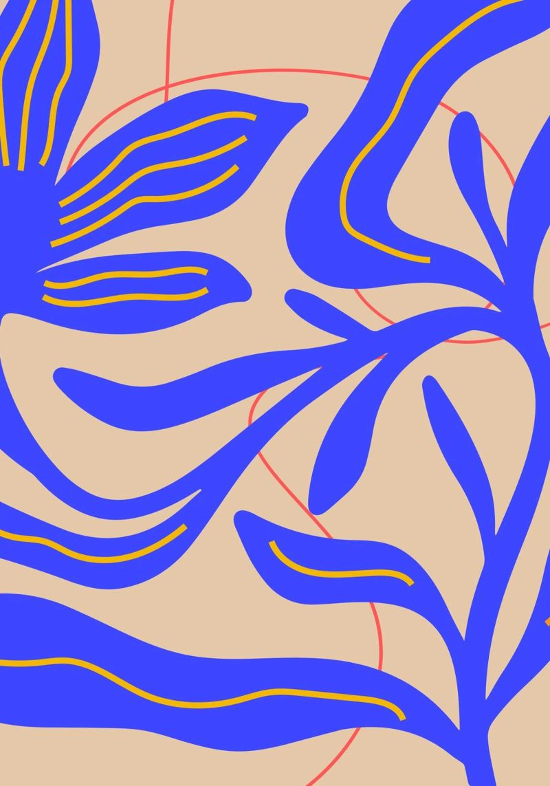 Abstract Leaf & Flower Art Print | Botanical  | Modern Leinwand von PrintCessStudio