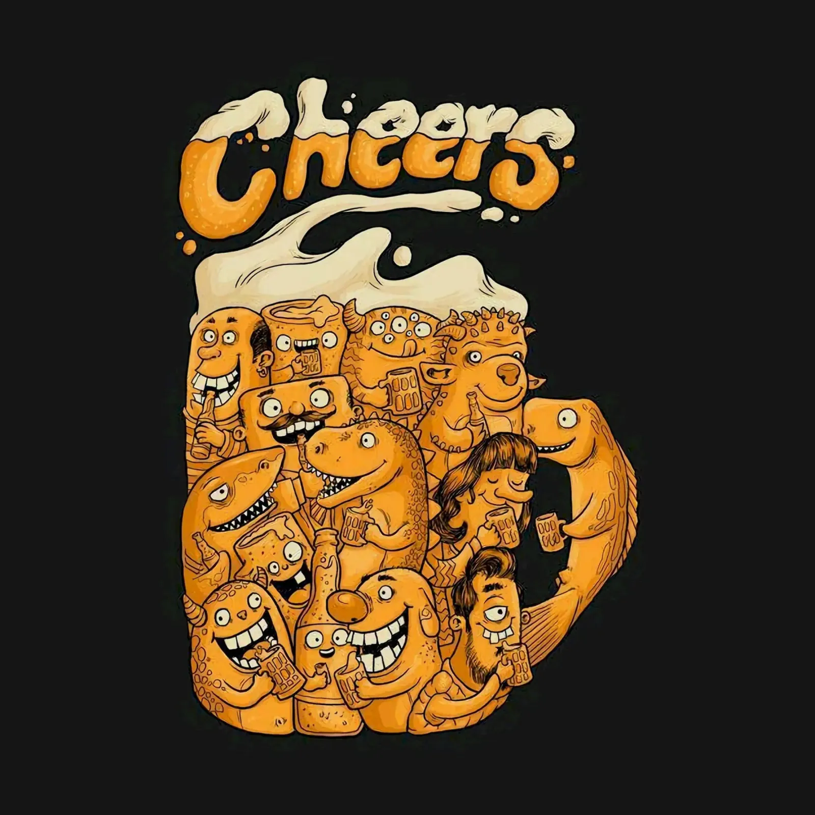 shape funny beer tela con Cornice a cassetta da comura