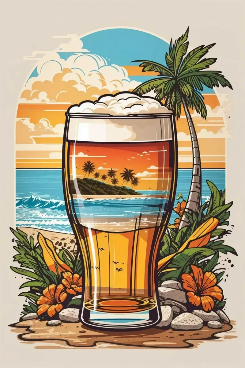 nature in beer poster con telaio in plastica da Josum