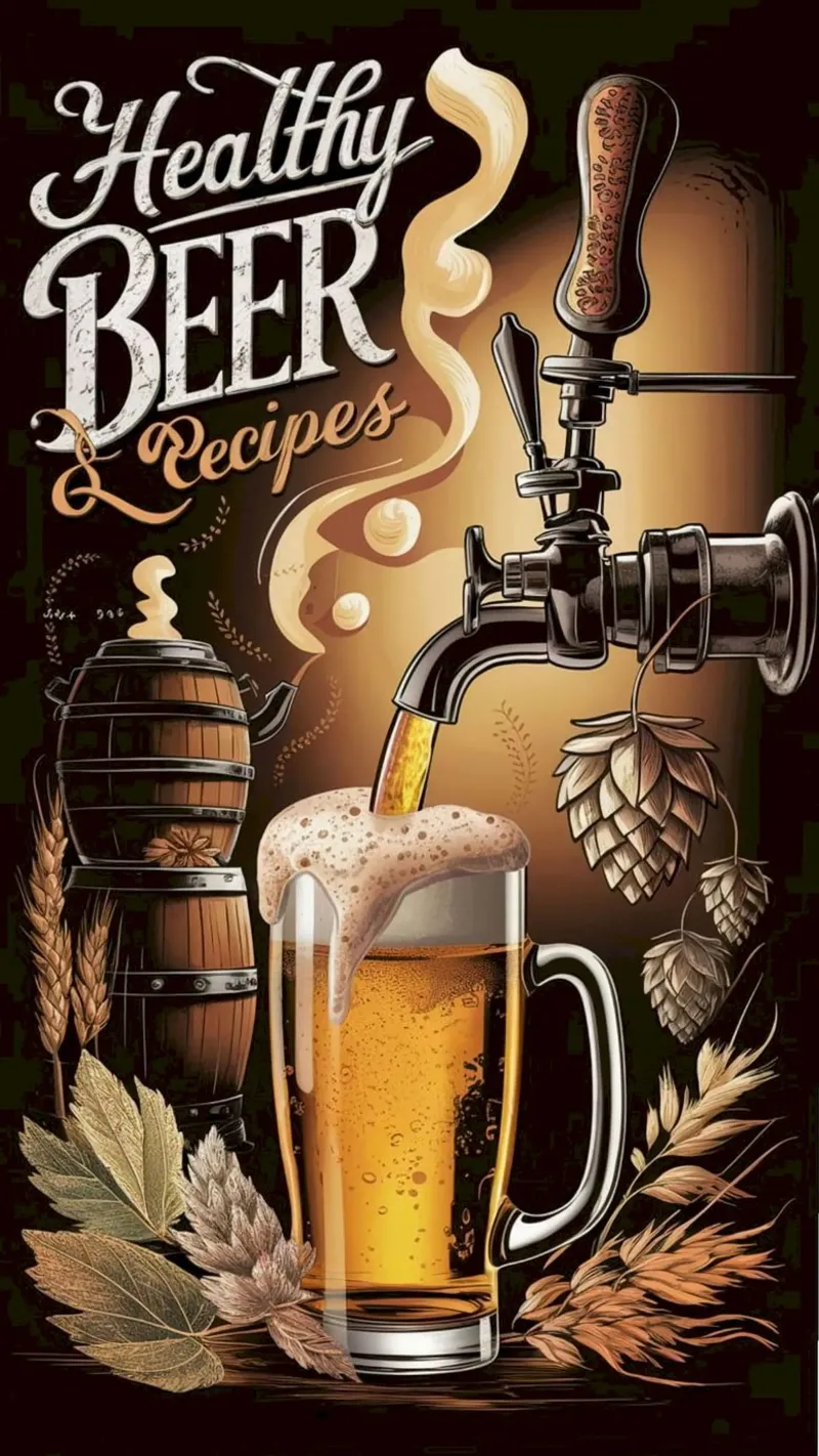 healthy beer recipe poster con telaio in plastica da Josum