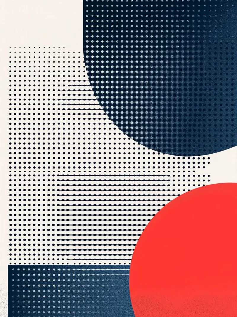 dot circle color shape canvas with Floater frame by comura