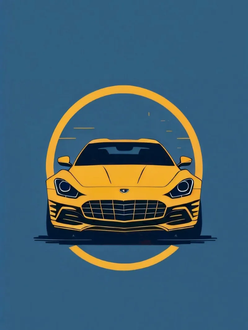 car circle yellow poster con telaio in plastica da Josum