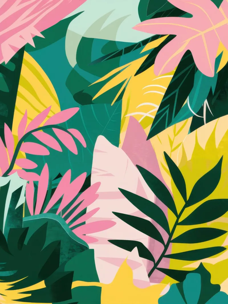 Lush Leaf Abstract Leinwand mit Schattenfugenrahmen von Wish Studio