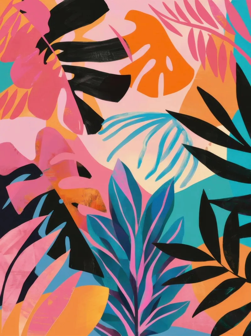Rivolta di colori tropicale tela con Cornice a cassetta da Sure Paint