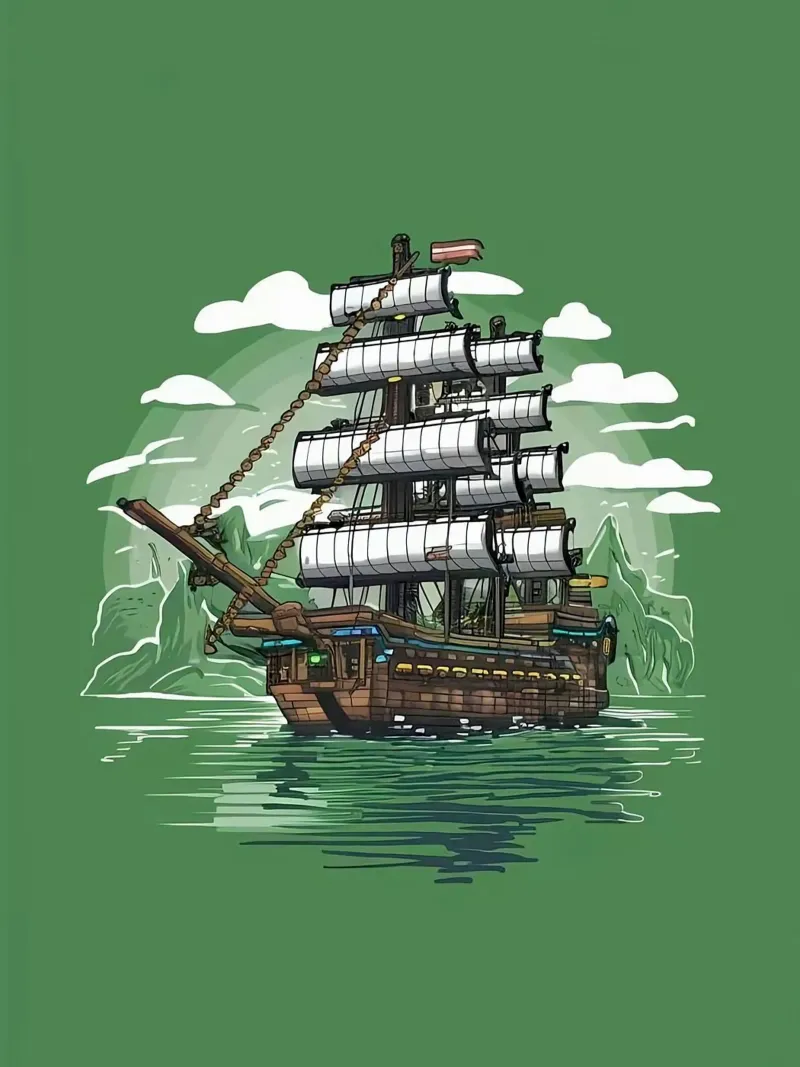 giant ship green poster da Josum