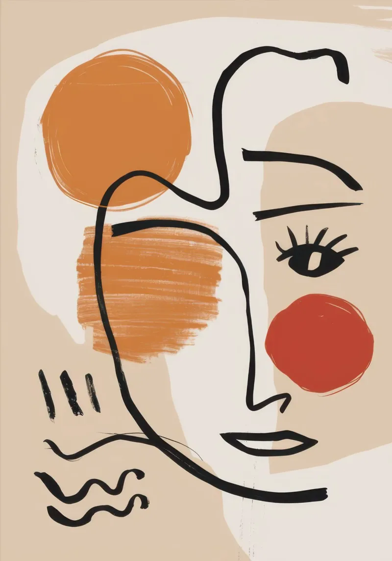 Volto effimero lineare poster da Sure Paint