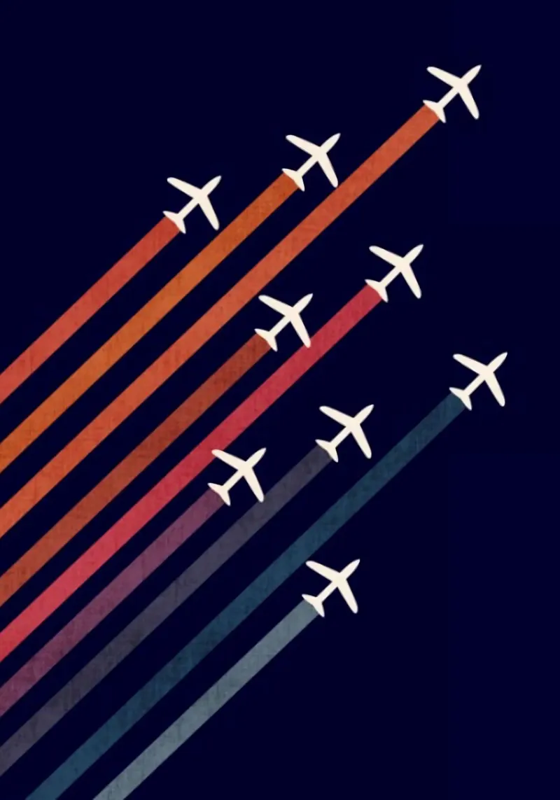 parallel plane colorful poster con telaio in plastica da Josum