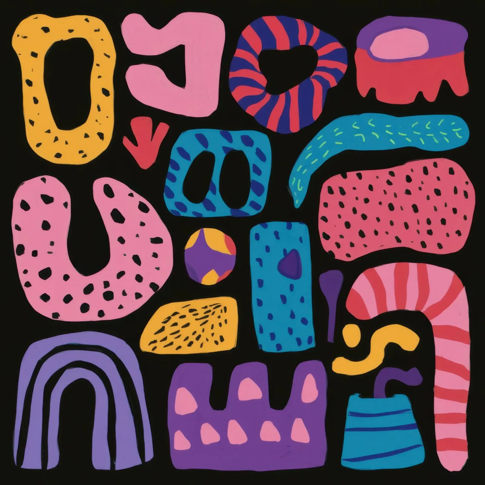 Playful Pebble Pattern canvas with Floater frame by Sure Paint