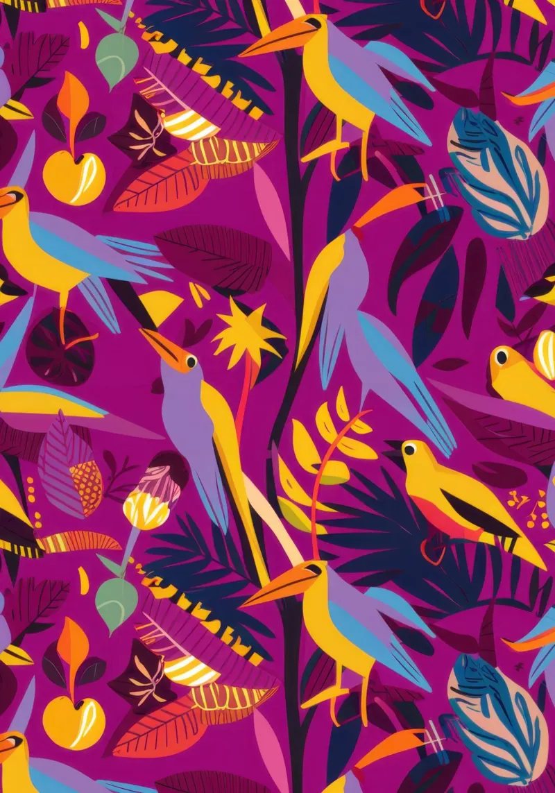 Exotic Avian Chaos canvas with Floater frame by Echo Saber