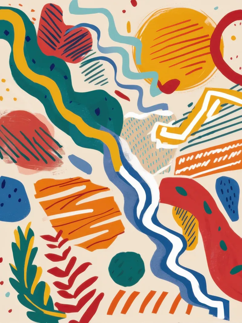 Flusso dinamico degli scarabocchi poster con telaio in plastica da Enter Bloom