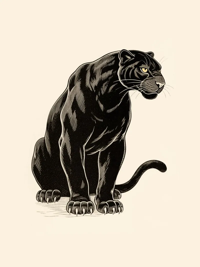 Zwarte Panter canvas met Baklijst van knowledge