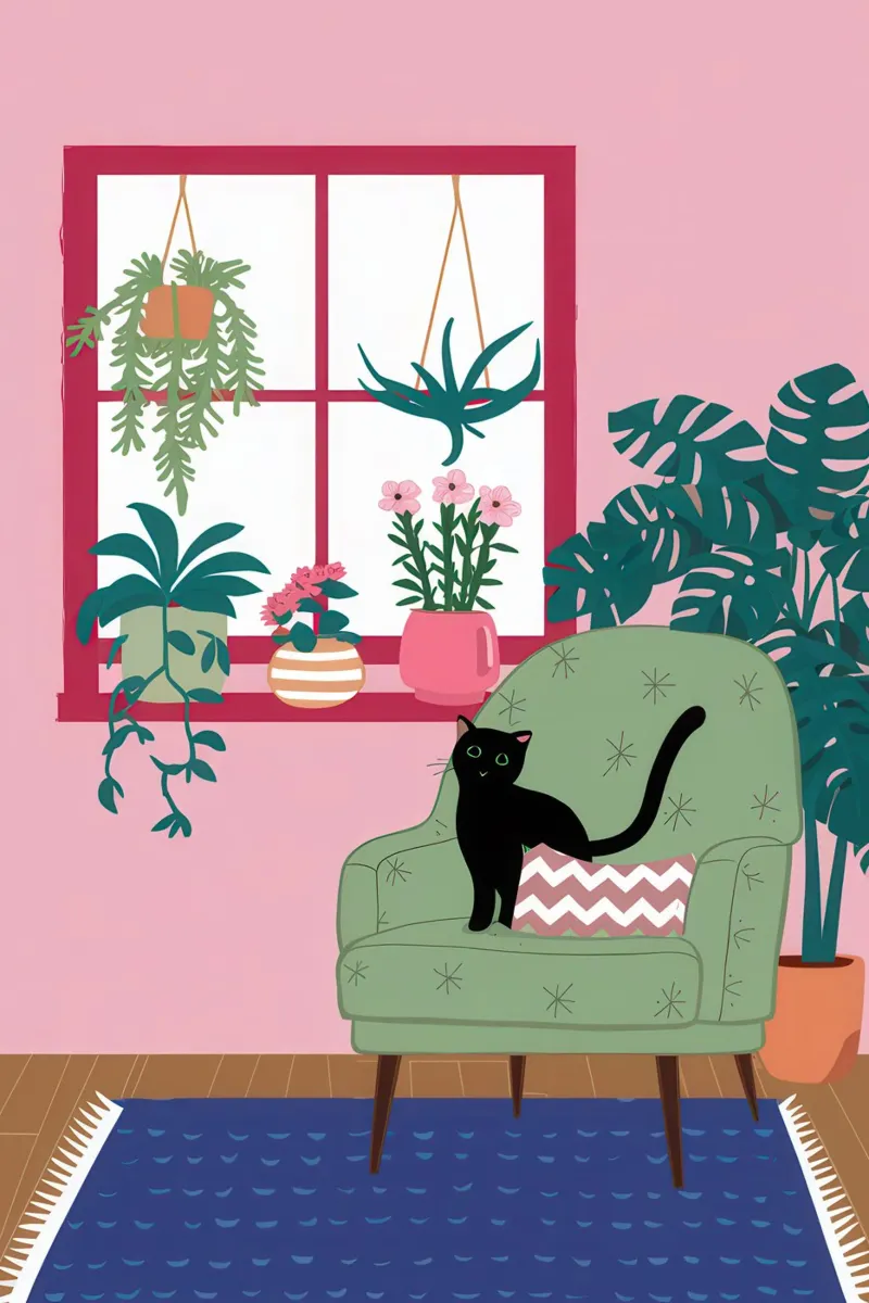 Chic Feline Repose canvas with Floater frame by Orchid Patina