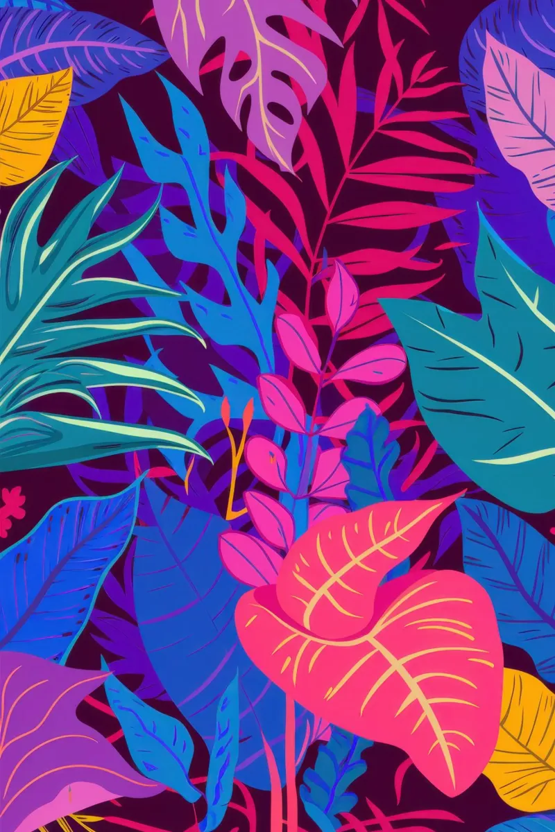 Luminescent Jungle Night canvas with Floater frame by Moon Revolver