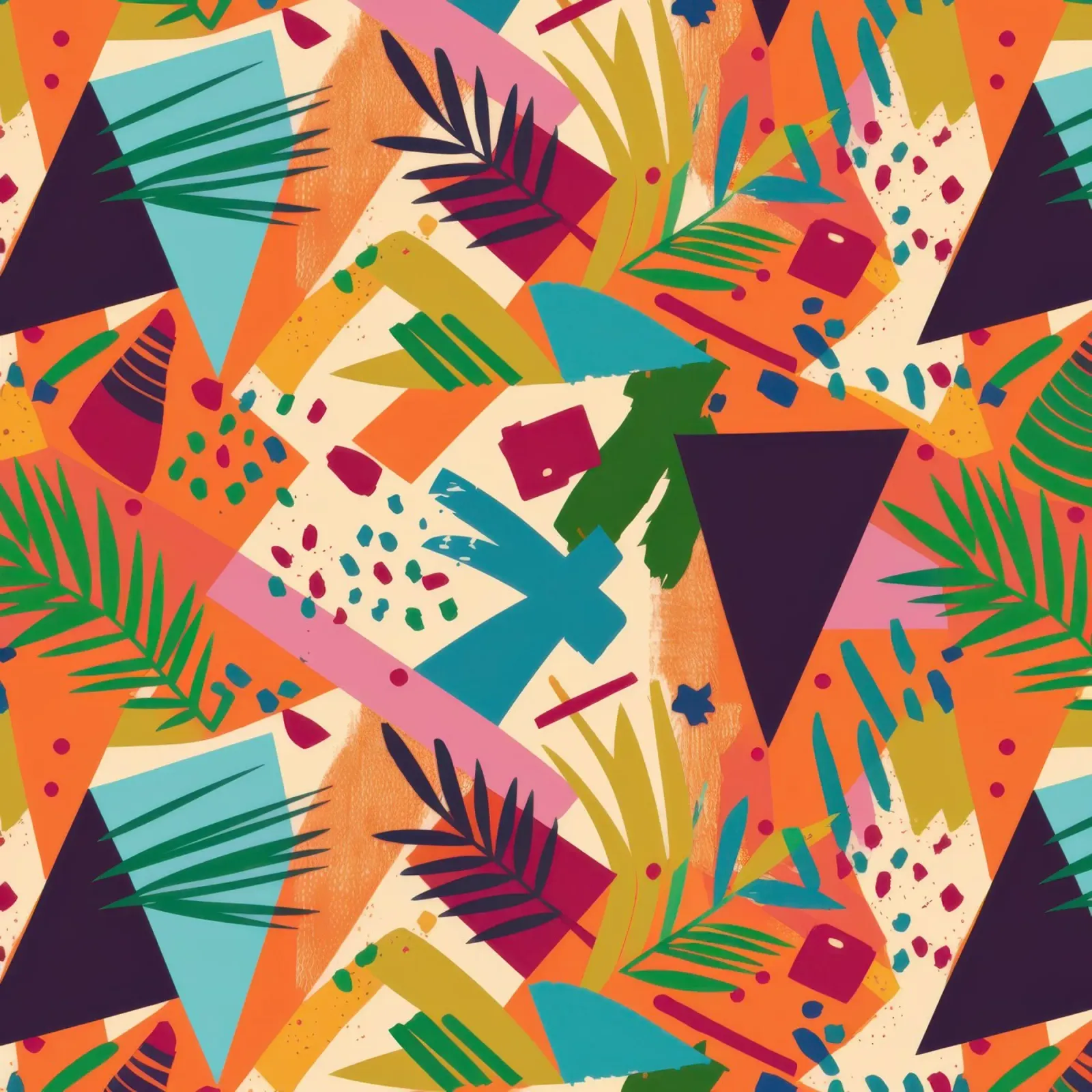 Geo Tropic Fusion canvas with Floater frame by Echo Saber