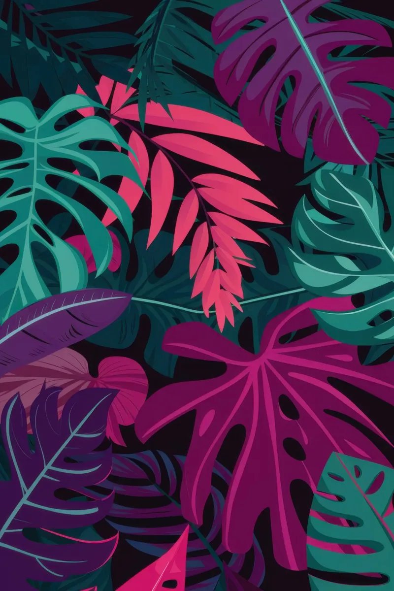 Nocturnal Tropic Glow canvas with Floater frame by Echo Saber