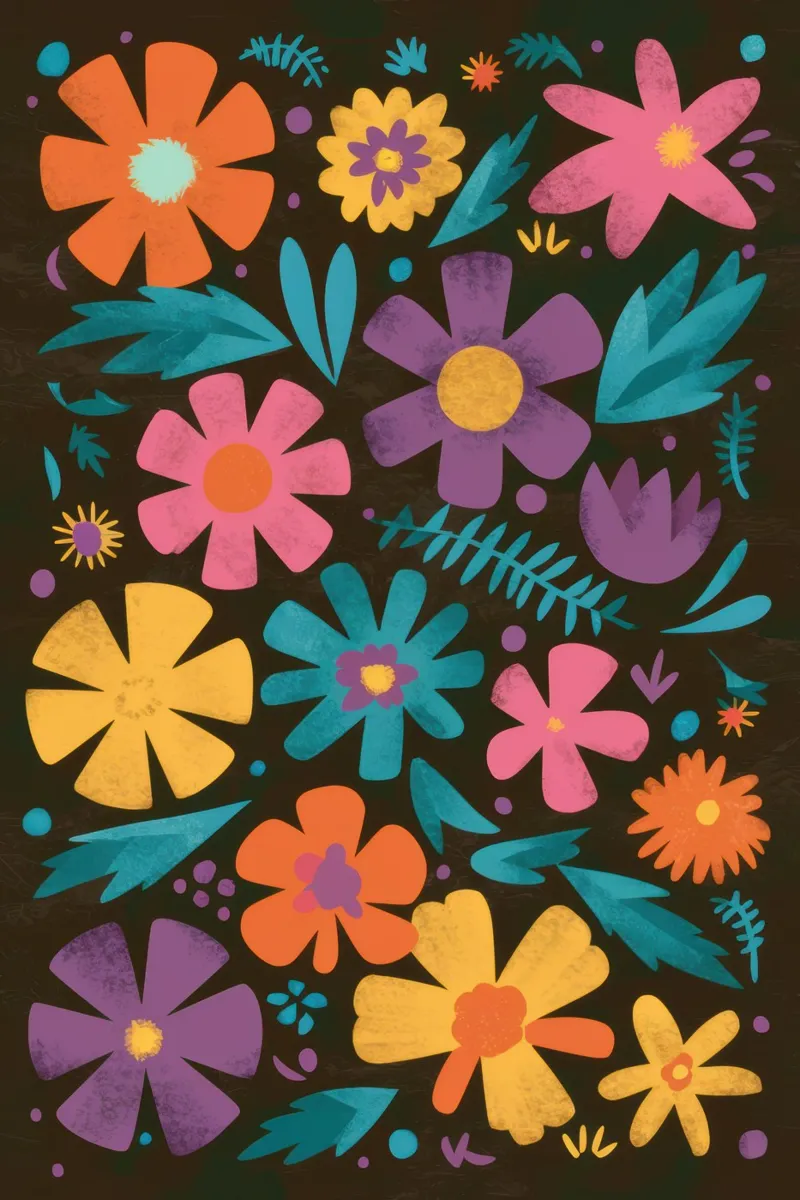 Fiori popolari di terra tela con Cornice a cassetta da Echo Saber
