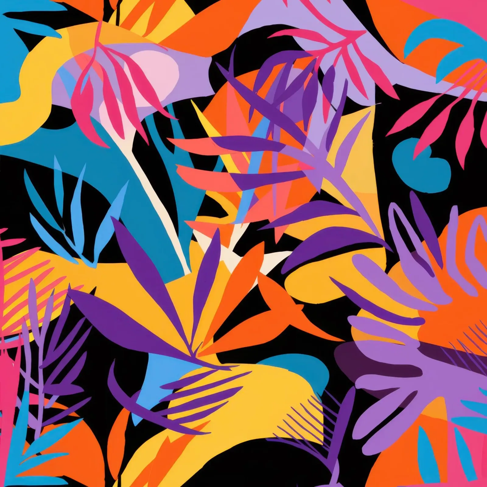 Fiery Tropic Explosion canvas with Floater frame by Moon Revolver