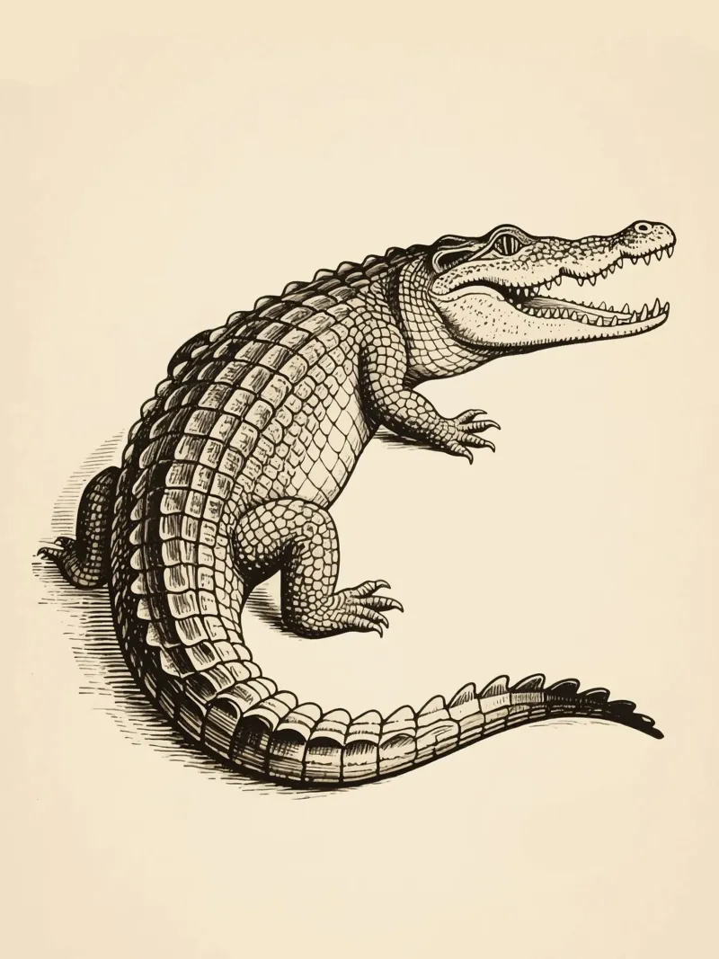 Crocodile canvas with Floater frame by knowledge