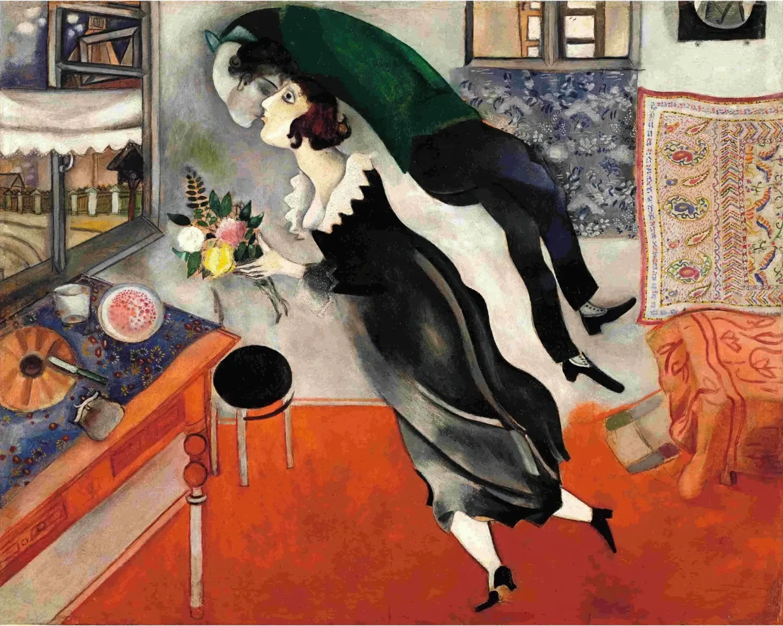 Verjaardag maart chagall canvas met Baklijst van Rayretr