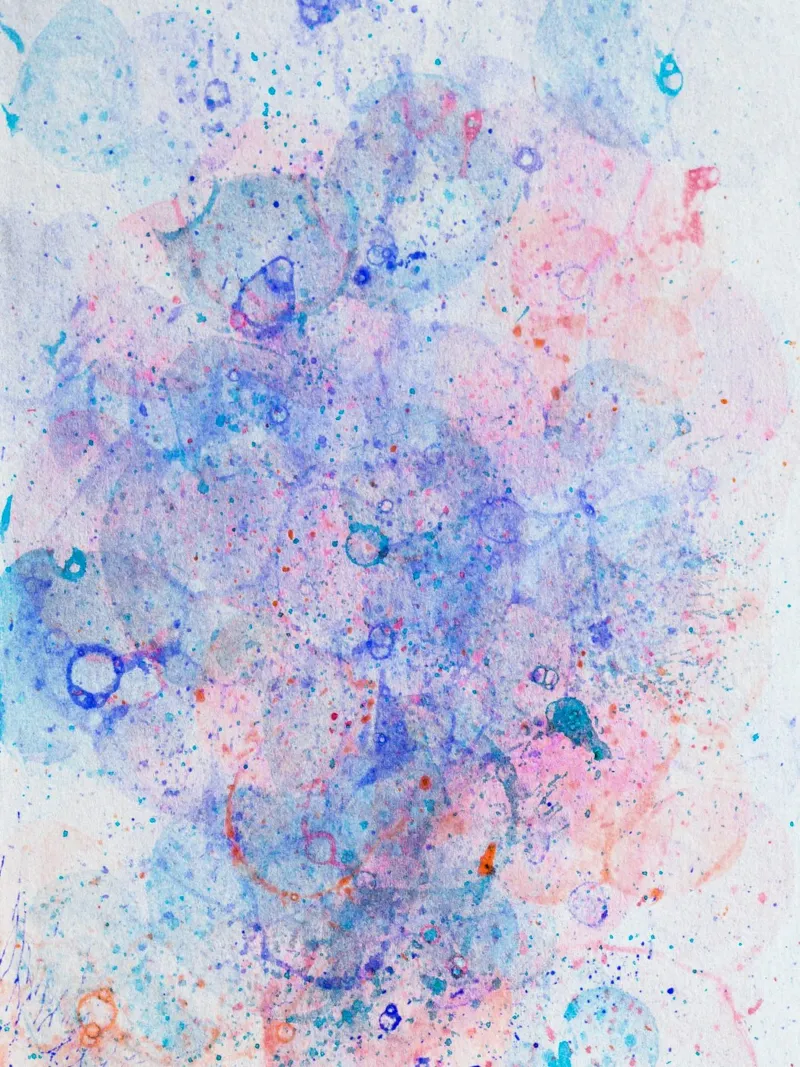 Abstract Artwork Colourful #10 Leinwand mit Schattenfugenrahmen von kathrinmay