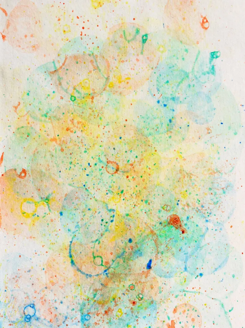 Abstract Artwork Colourful #11 Leinwand mit Schattenfugenrahmen von kathrinmay