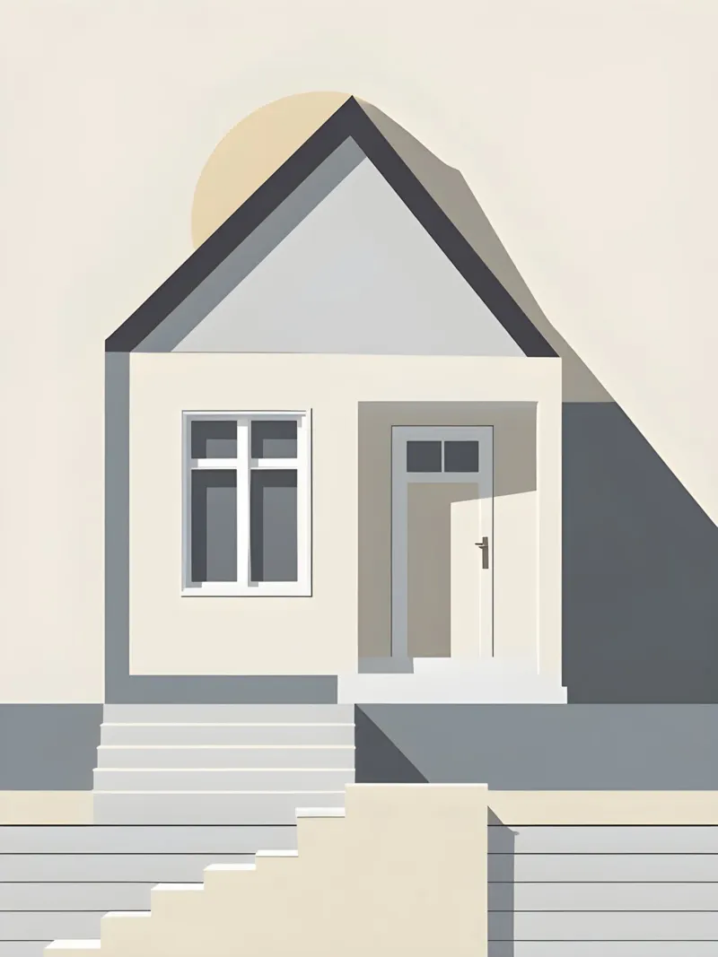Maison simple poster avec cadre en aluminium de The Green Room